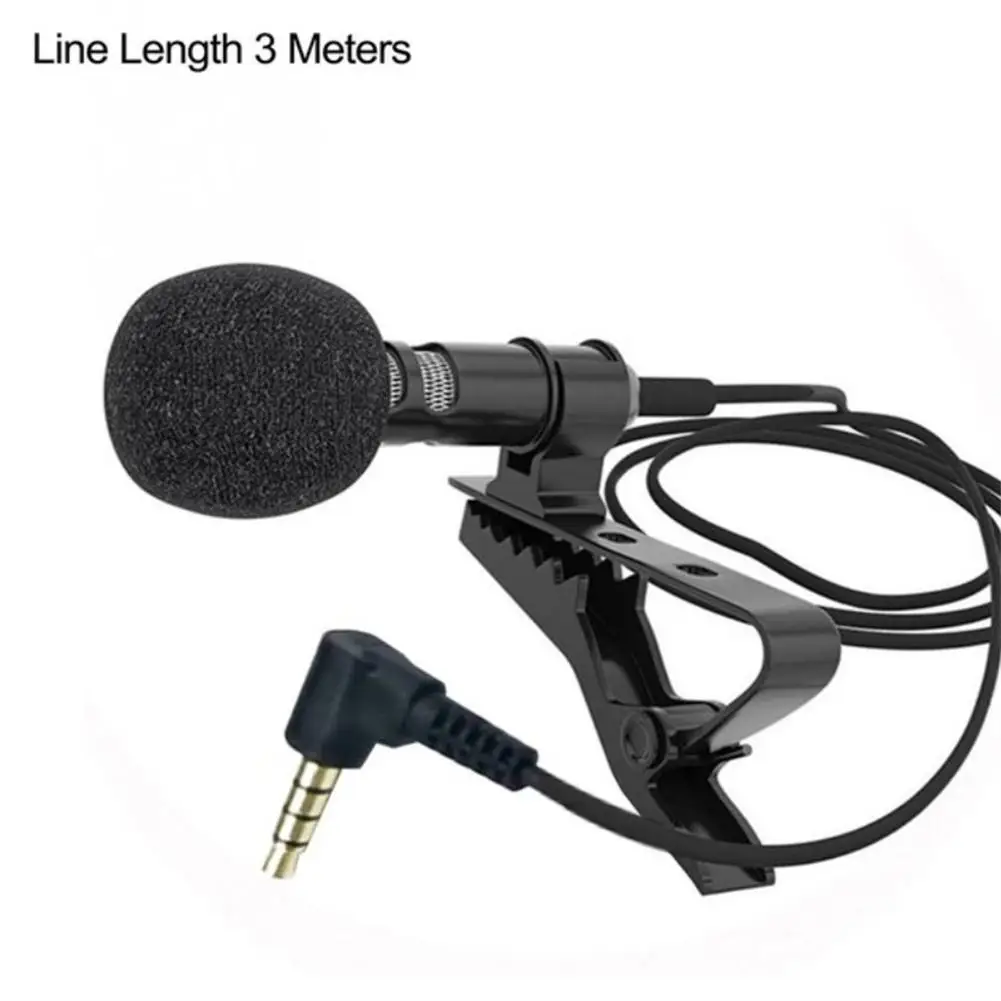

3.5mm Lavalier Microphone Vocal Stand Clip Tie For Mobile Phone Conference Speech Audio Video Lapel Microphone