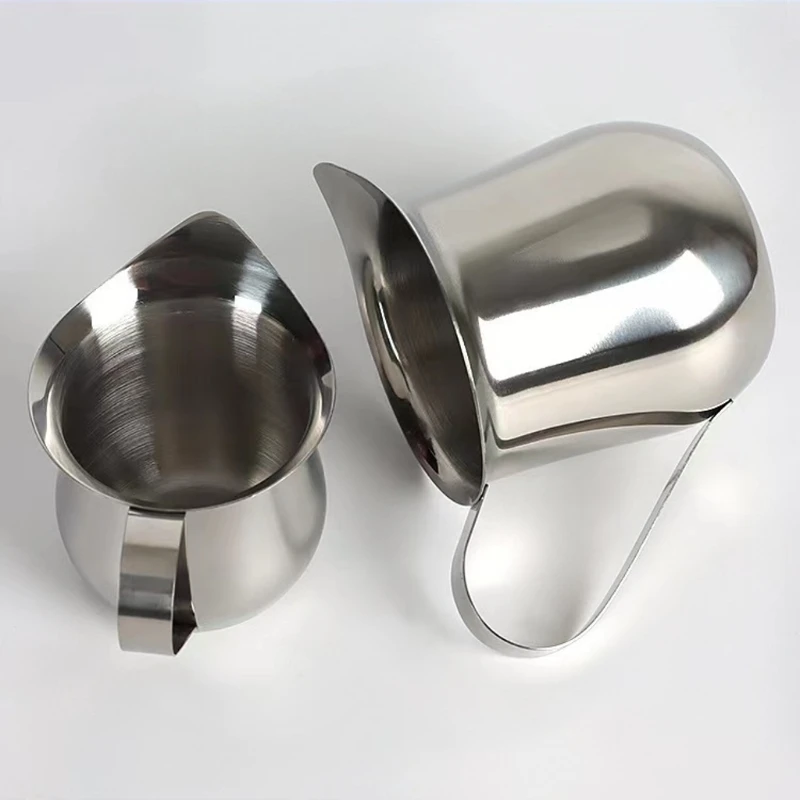 Small Milk Frothing Pitcher Stainless Steel Coffee Milk Pouring Jug for Coffee