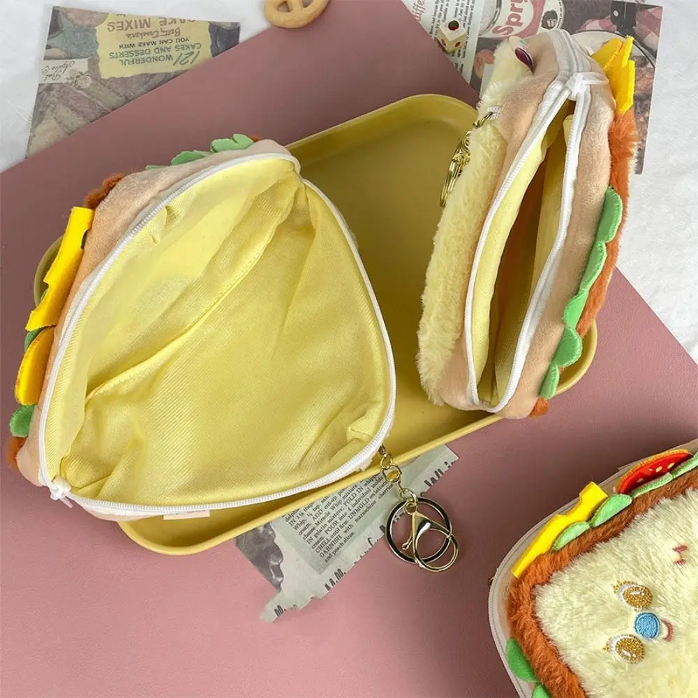 

Creative Hamburger Sandwiches Storage Bag Cartoon Princess Small Purse Kawaii Portable Keychain Bag Friends