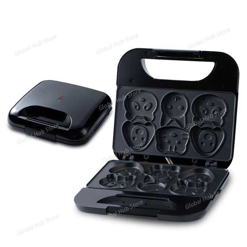 Electric cartoon Waffle cake maker Automatic muffin pancake baking machine double-sided heating Grilling panini press plate 110V