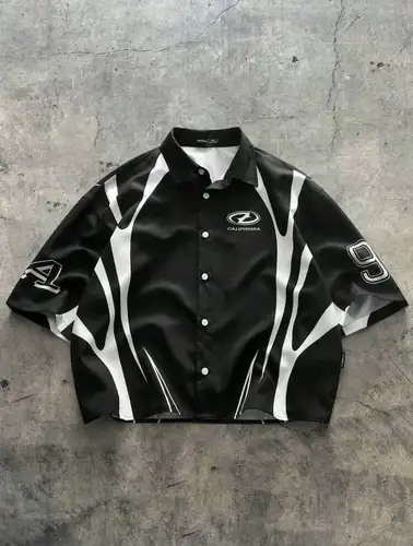 Y2K Harajuku camisa de gran tamaño con cuello en V hombres moda ventilar Jersey ropa de calle Retro Popular Hip Hop Casual camisa deportiva chaleco Tops