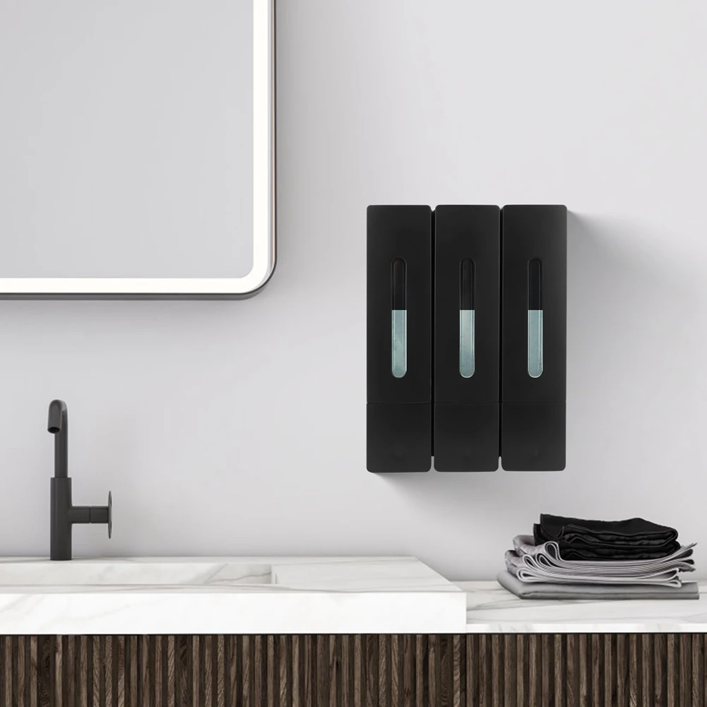 MAKE-Press موزع الصابون السائل 400 مل 3 غرفة الحائط الحمام دش غسل الشعر حاوية زجاجة سوائل