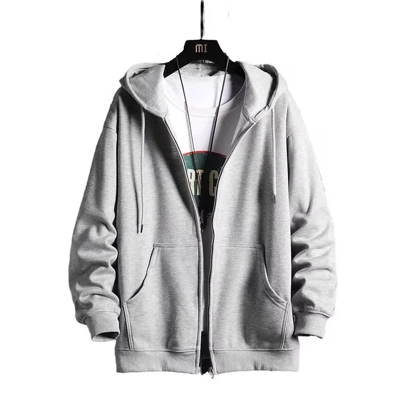 ملابس خارجية مانعة للتسرب للرجال للربيع والخريف والشتاء، سترة بغطاء للرأس بسحاب، مبطنة بالصوف الثقيل، سميكة بالإضافة إلى...