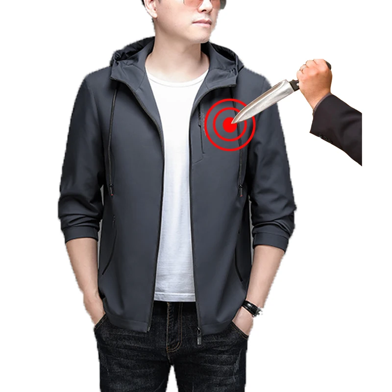 

Men Autumn Self-Defense Stab Proof Chop Resistant Safety Jacket Casual Security Officer Lightweight Safe Fbi Policy Swat Clothes