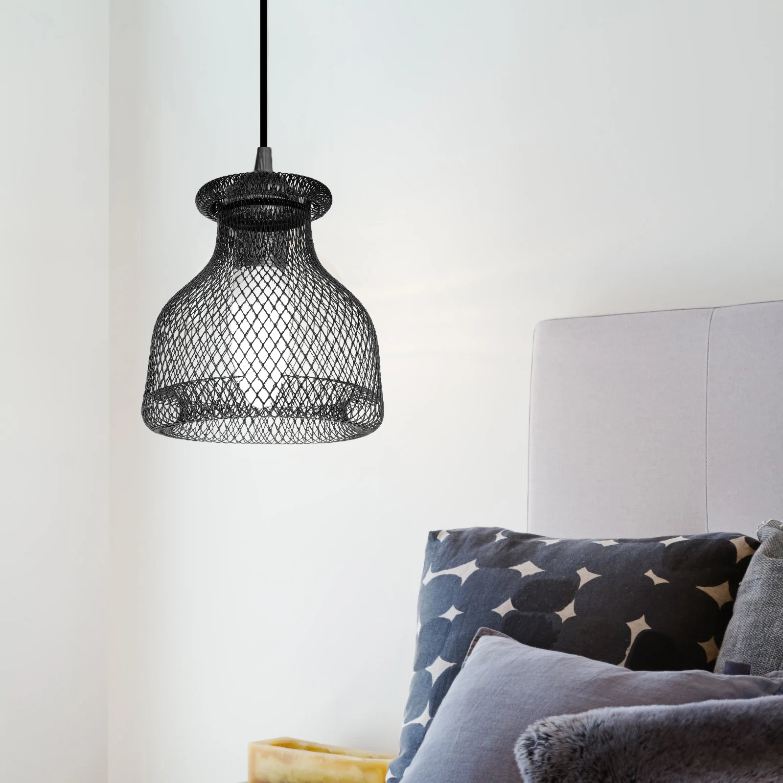 

Black Iron Lampshade for Pendant Lamp Metal Lighting Cover Decorative DIY Chandelier Shade Replacement Accessories RetroVintage
