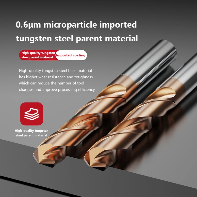 HRC60 Vollhartmetall-Bohrer Wolframstahl-Spiralbohrer für Edelstahl Eisen Hartmetall CNC-Fräs- und Bohrwerkzeug – Detail 4