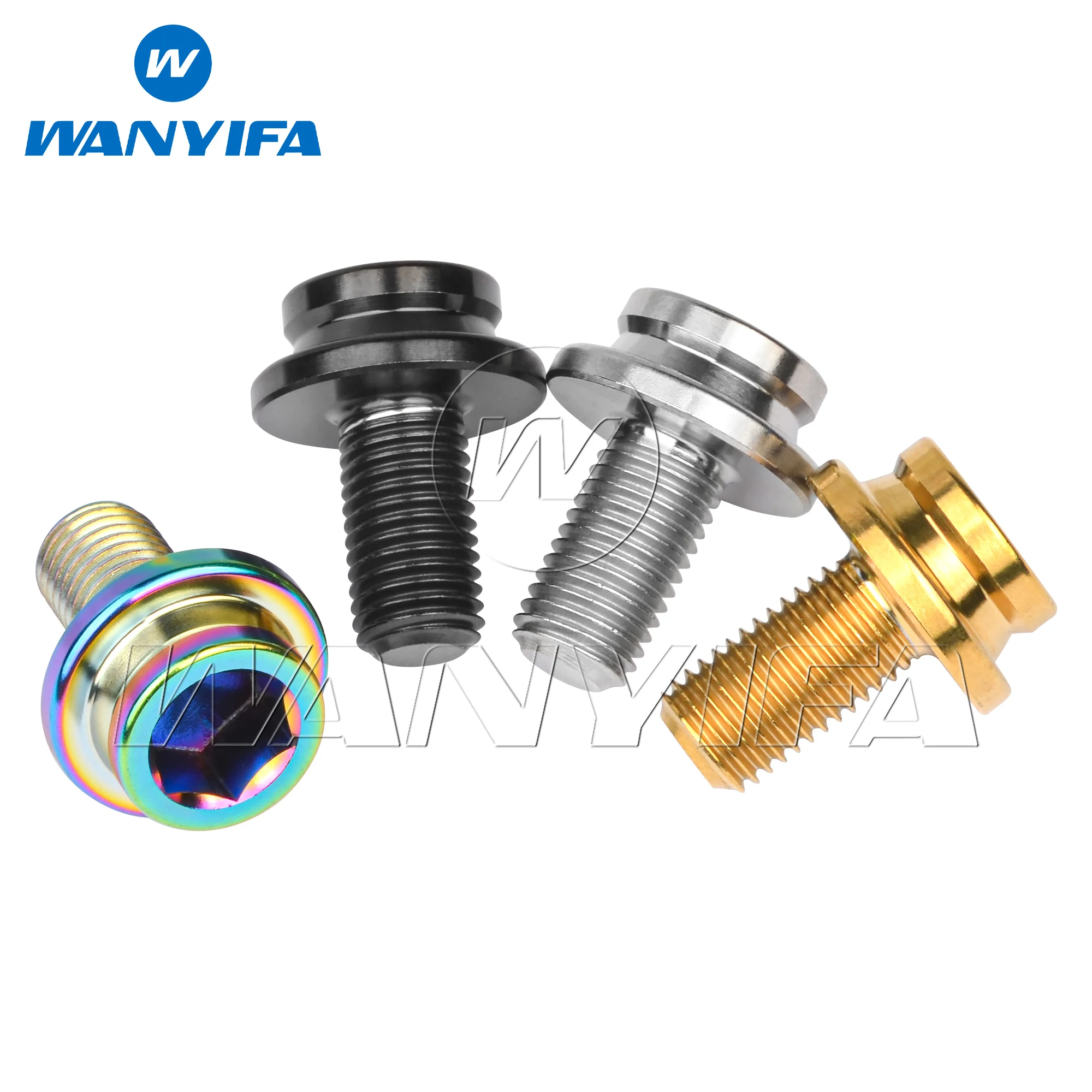 Wanyifa Titanium Bolt M8x15mm Crank Screw With Dust Cover Fixing Crank Set for MTB Road Bike Ti Parts