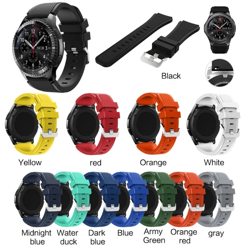 Pulseira sílica compatível com gear para 46mm, pulseira substituição, cinto à prova d'água, à prova