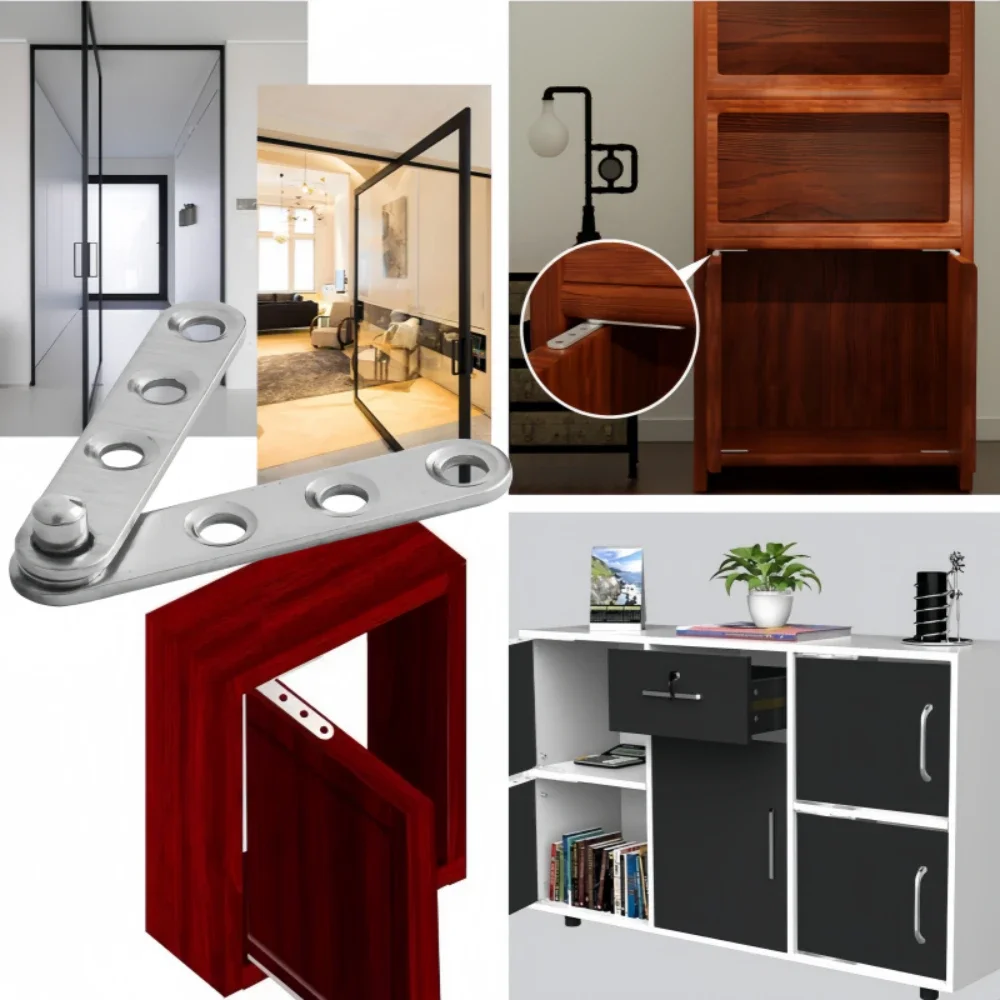 2pcs 360 Degree Rotating Pivot Hinge, Wardrobe Cabinet Door Rotary Shaft, Furniture Hardware Accessories