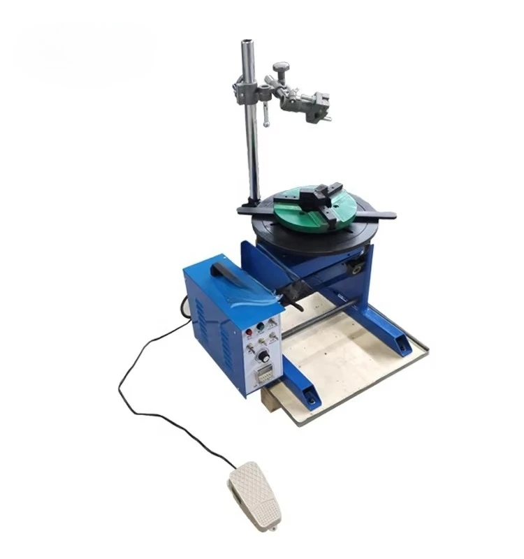 Loaded 30kg 50kg 100kg 1-15rpm speed regulated welding turntable positioner with 200mm chuck torch holder