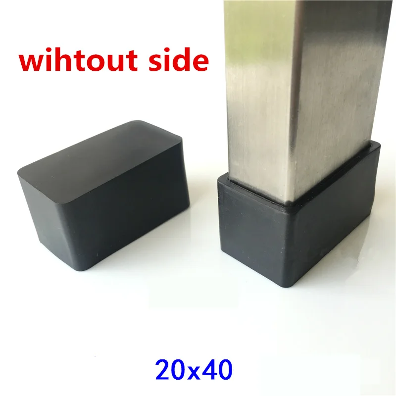 20x40mm PVC Soft Tape Side Chair Foot Cover Non-Slip Foot Mat Tube Rubber Pad Waterproof Rubber Sleeve Plug Cap End Cover Caps