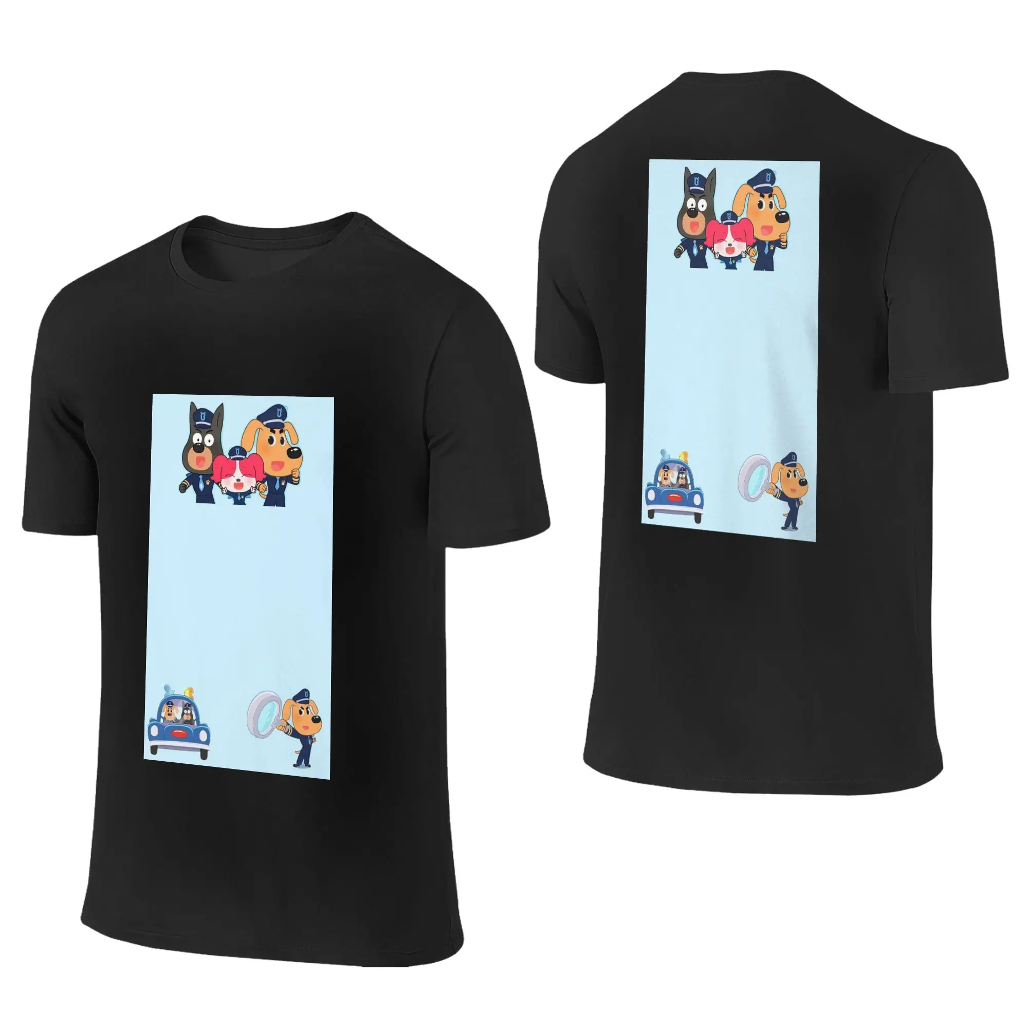 100% Cotton Labrador Sheriff  T-Shirt Men's Double Sided T Shirt Men O-Neck Summer Shirts Tops S-6XL