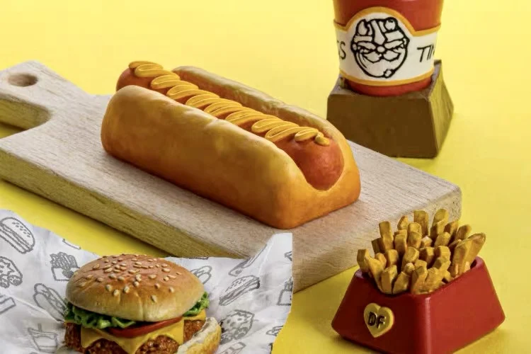 Cute Hamburger Artisan Keycap Custom Resin Gourmet Food  Keyboard Cap Personalized KeyCap for Mechanical Keyboard Accessories