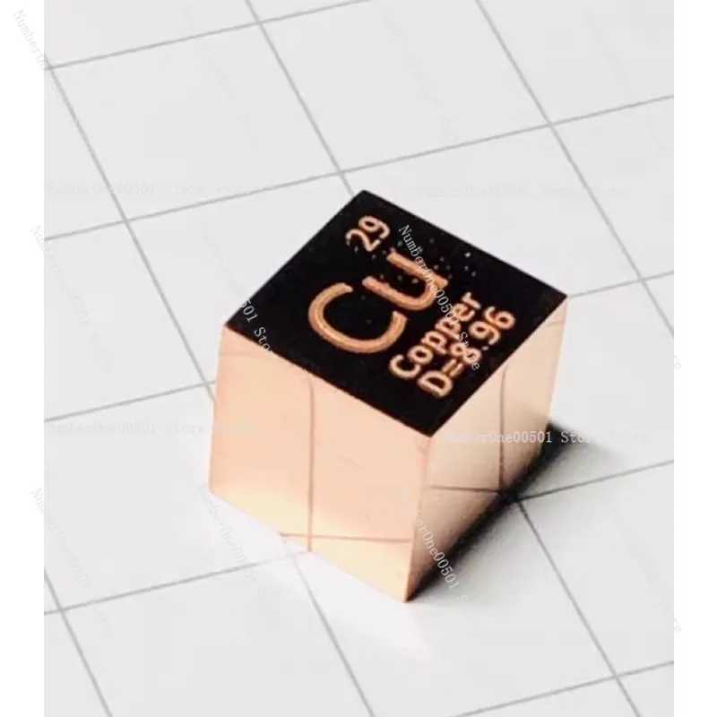 

​ ​ Зеркально полированный медный куб Периодическая таблица Cu Block Display Образец ​ ​