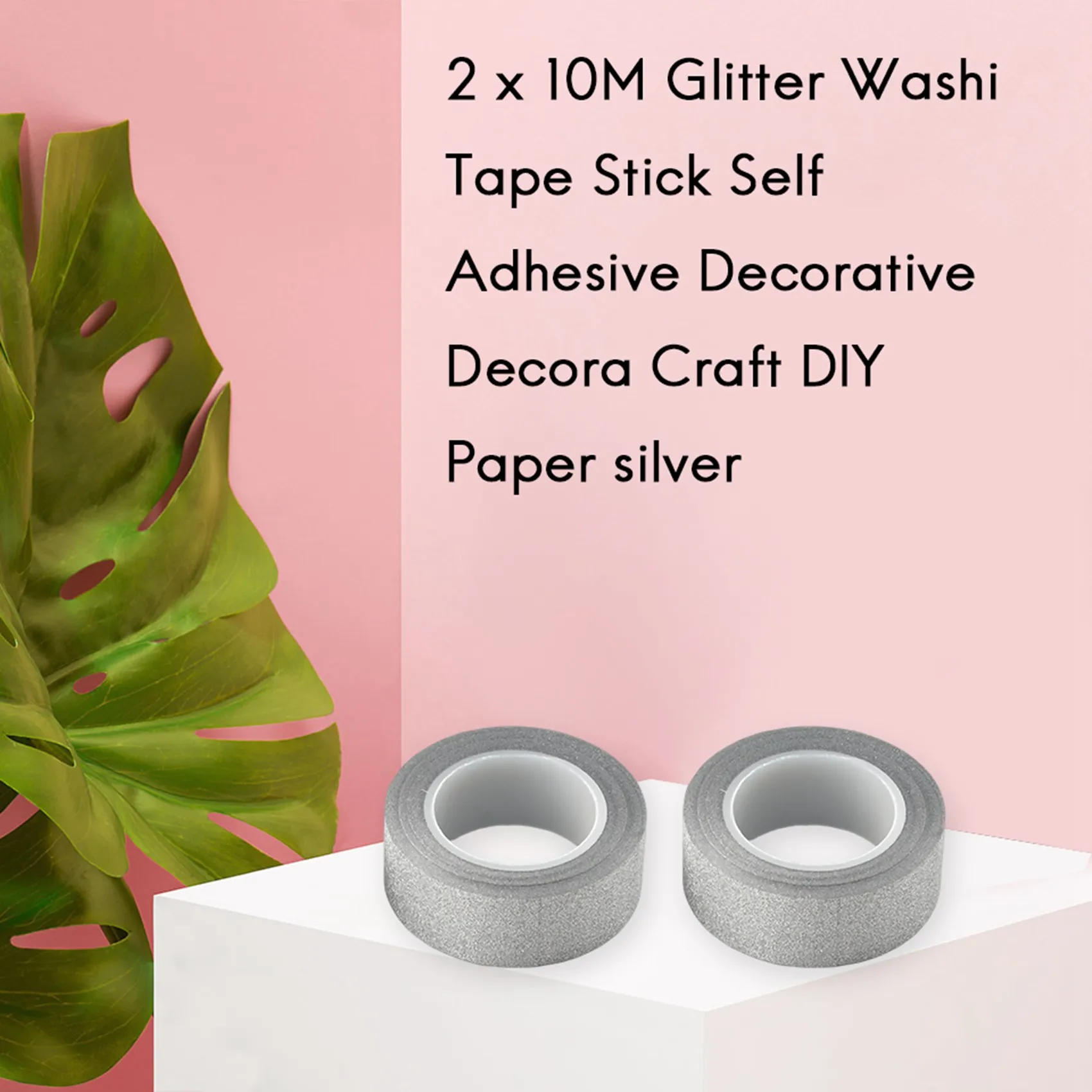 

2 х 10 м блестящая лента Васи, самоклеящаяся декоративная бумага для рукоделия, серебро-AT35