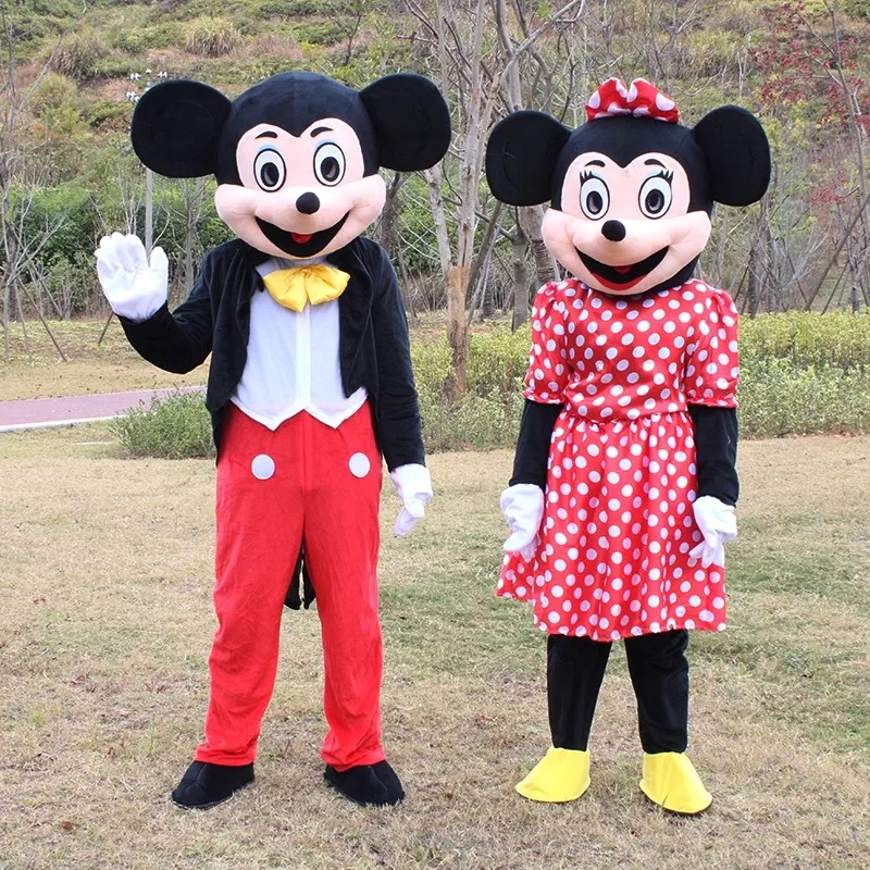 

Cosplay Mouse Boy Mickey and Mouse Girl Minnie Cartoon Character Costume Mascot Advertising Costume Party Animal Carnival Props