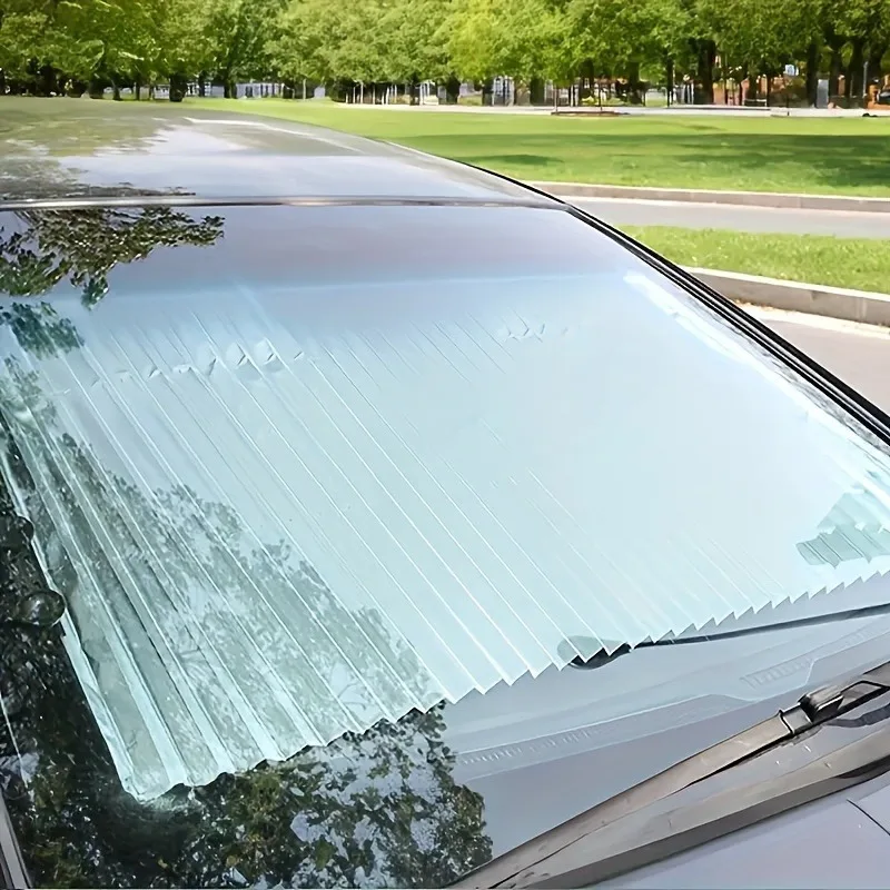 Easy-Install Automatic Retractable Car Sunshade - Uv Protection & Heat Insulation Adhesive Blackout Curtain