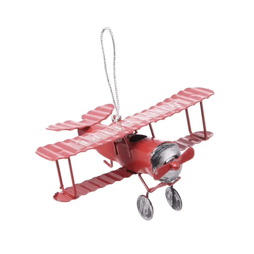 Decoration Crafts Tin Plane Wrought Iron Craft Ornamen Ornaments Creative Car Interior Small Aircraft Model Vintage