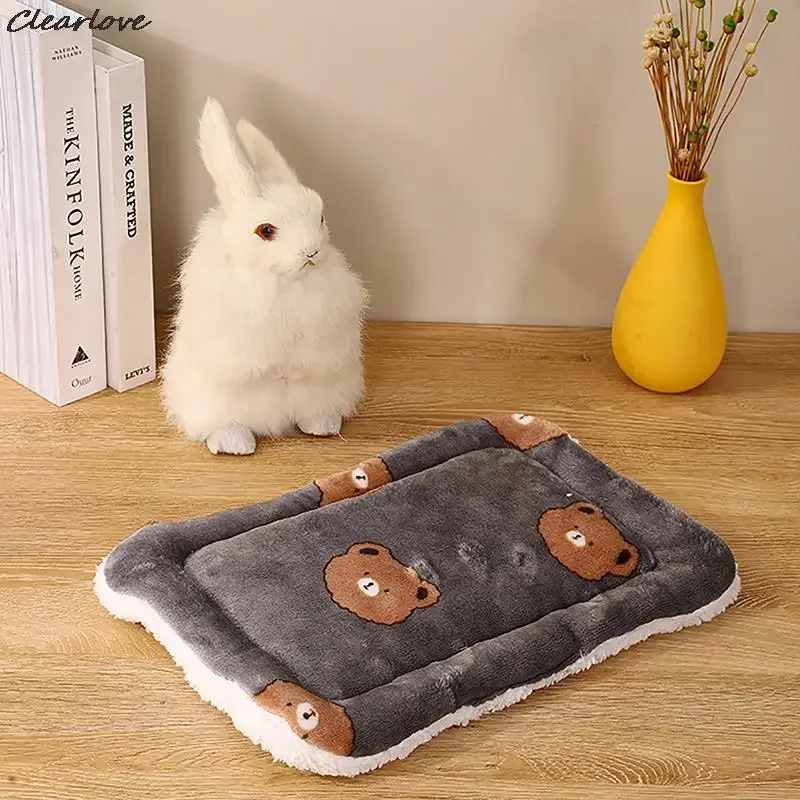 Plush Rabbit Bed Mat Rabbit Beds for Small Medium Dogs Flannel Puppy Cushion Super Soft Claming Dog Beds Mascotas Cama Perro 강아지