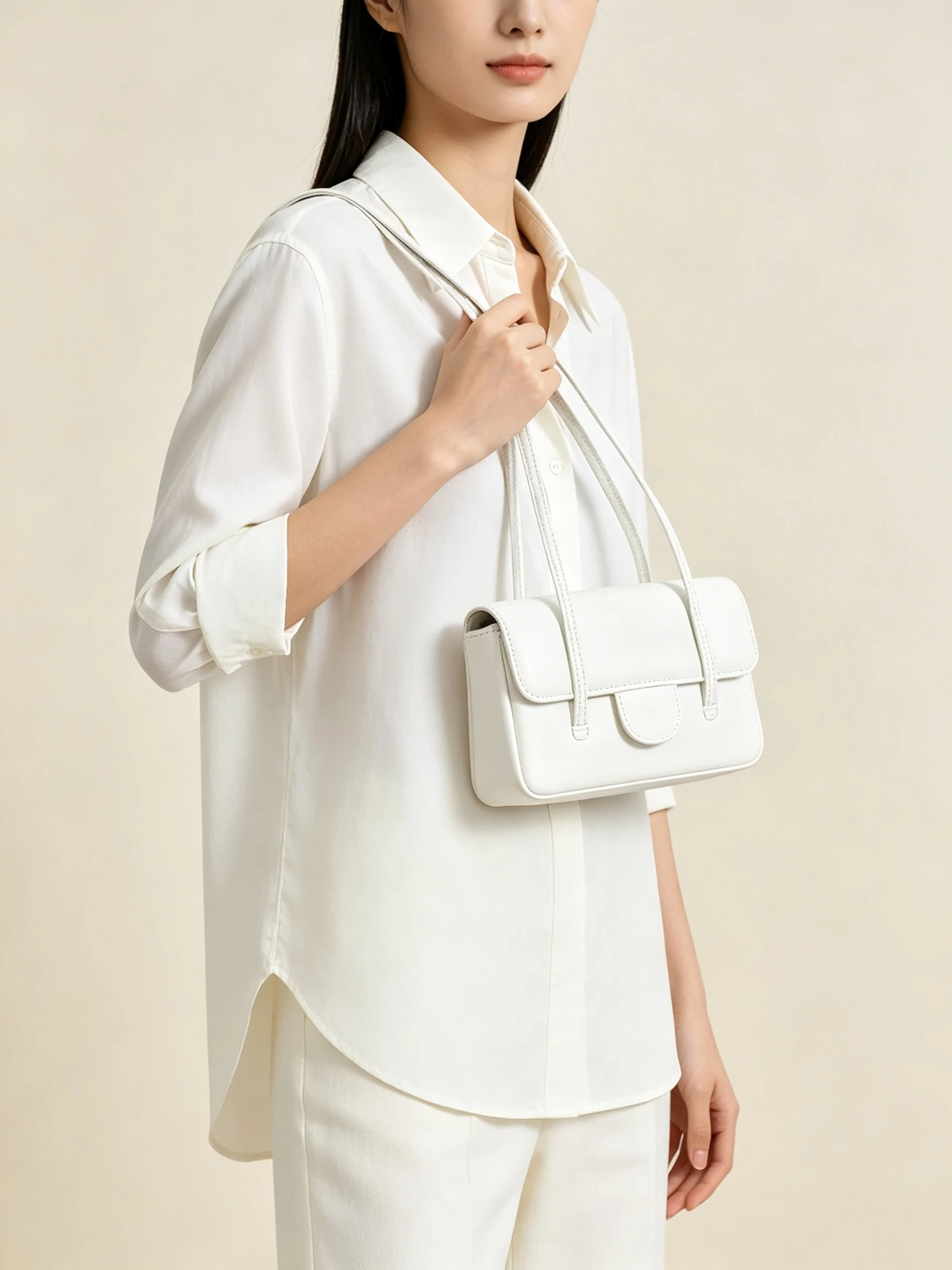 Luxury Style Real Leather Women Shoulder Bag Chain Accessory Daily Dating Shopping Purse