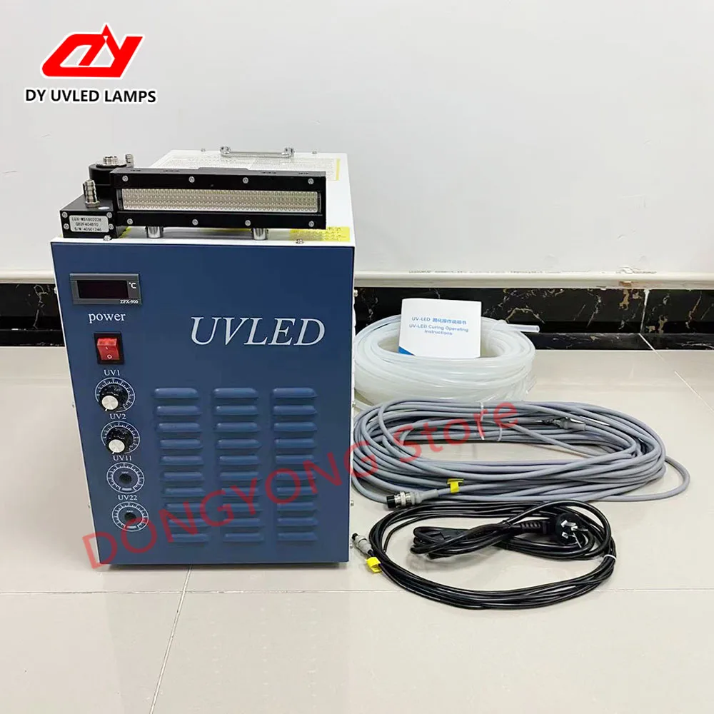 2pcs UV LED Curing lamp Water cooler system with power supply box for Flat printer 1024i printheads Gen5 Ricoh Nozzle Lamp