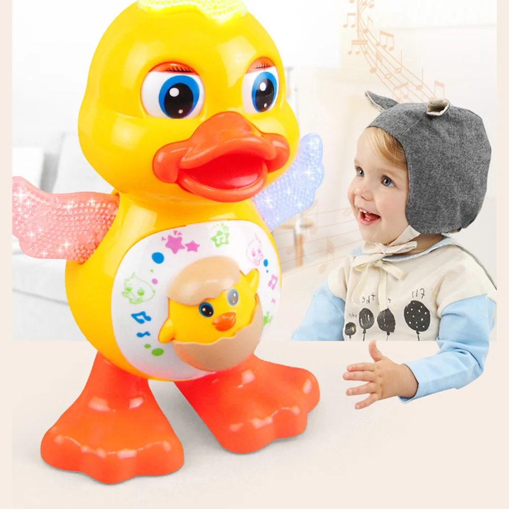 Electric Dancing Duck with Music & Lights Early Educational Toy Baby Musical Duck Toy Cute Musical Cartoon Animal Gift for Kids