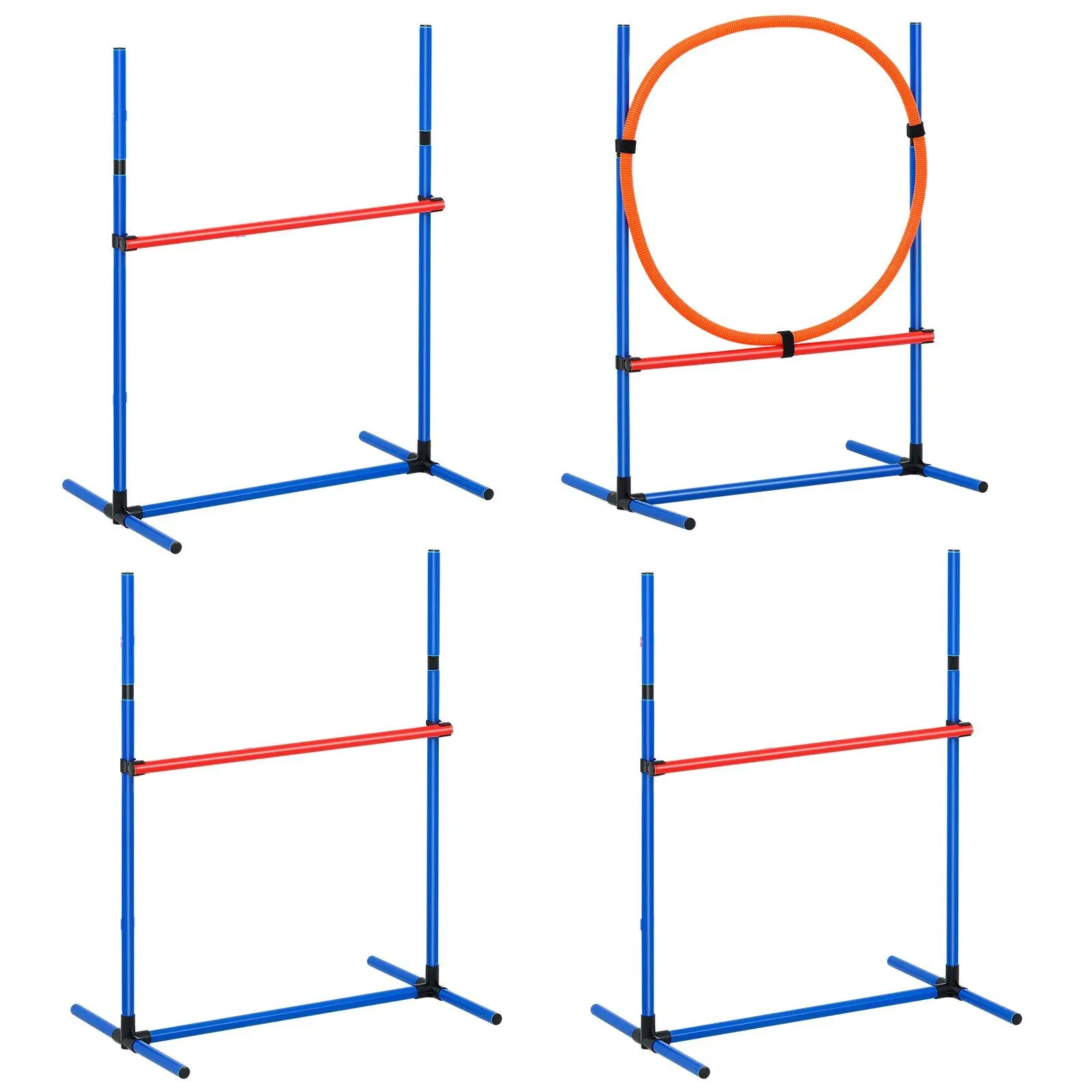 

Dog Agility Training Equipment 4 PCS Set Hurdles and Jump Ring Obstacle