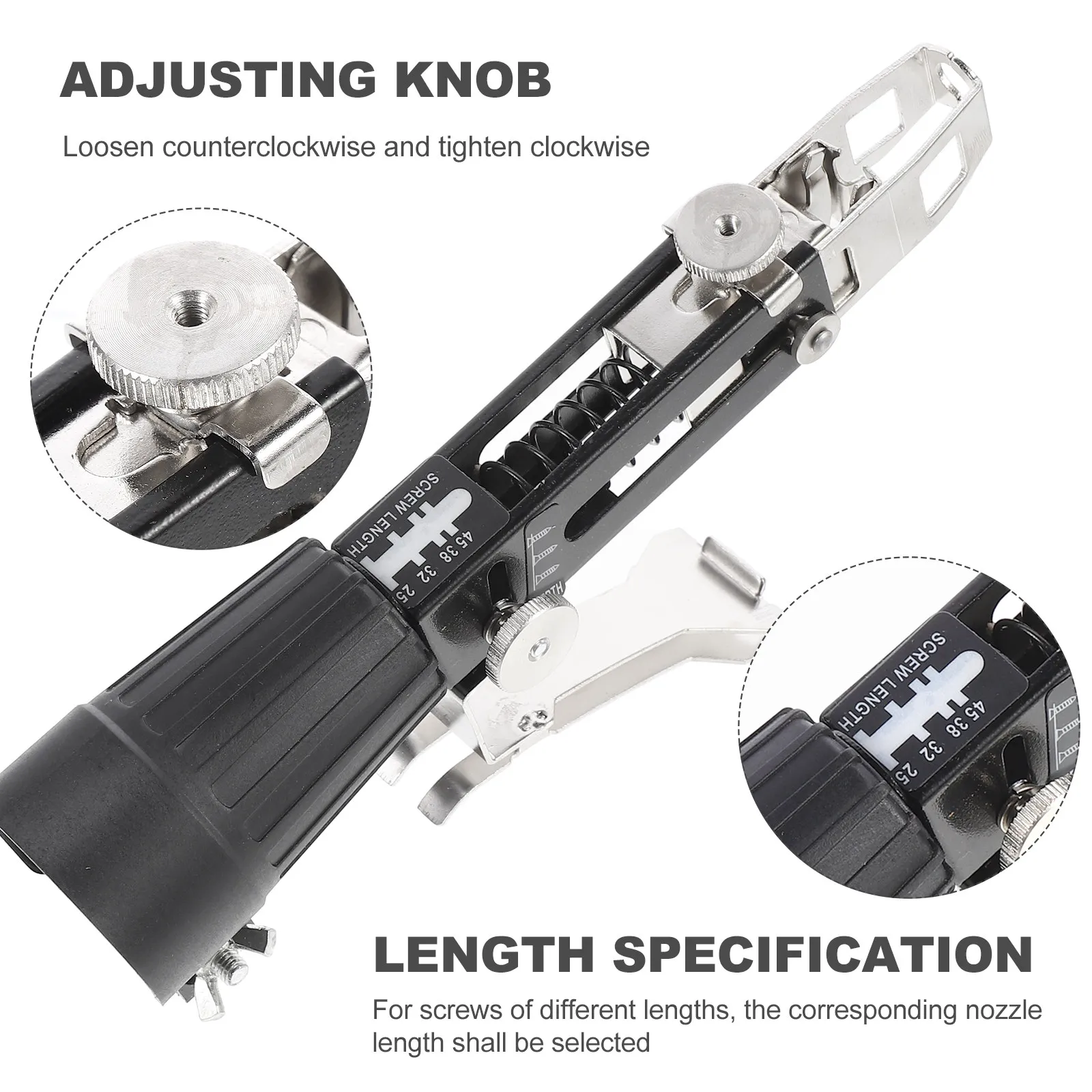 1Set Durable Steel Nail Machine Woodworking Screw Machine Practical Chain Nail Adapter Drill Tool Parts
