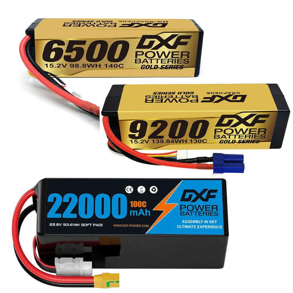 

DXF Lipo Battery 6S 22.2V 22000mAh 4S 6500mAh 9200mAh with XT90 EC5 For RC Helicopter Drone UAV FPV Boat Tank Truck CAR