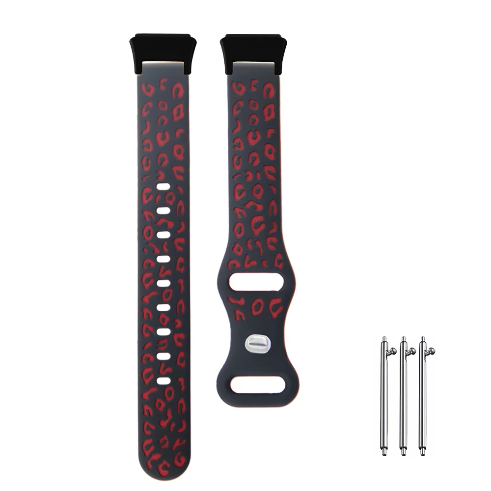 

Silicone Watch Strap For Huawei Hua Wei Band 7 Leopard Print Quick Release Breathable Fashion Sport Smart Watchband Men Women