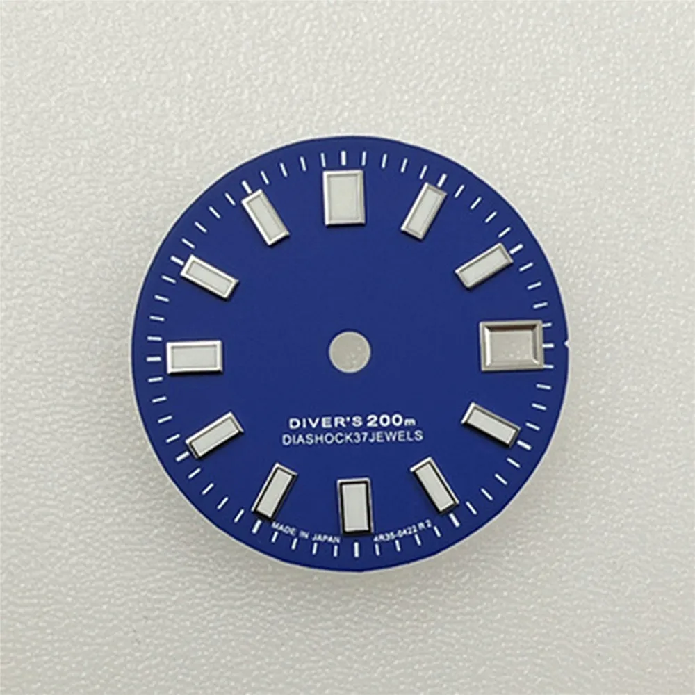 28.5mm Watch Dial for NH35 Movement Modified Part Green Luminous Dials for NH35A/4R35 Mechanical Watches Accessories No Logo