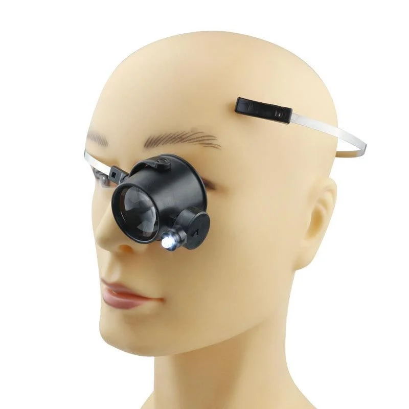 15X Loupe Magnifying with LED Light Glasses Lens for Watchmaker Watch Repairing Tools Eye Magnifier Clock Repair Accessories