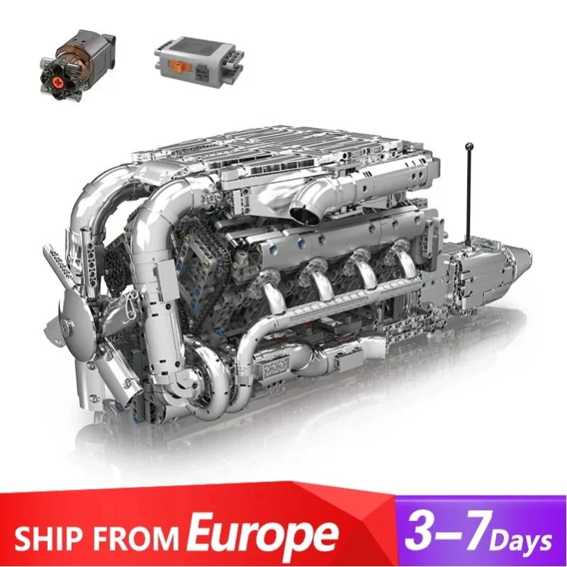 2899-teiliger V8-Turbo-Motor Baukasten Mould King 10168 Technische Fahrzeuge Elektrisches Modell Bausatz Spielzeug Kinder Weihnachtsgeschenk