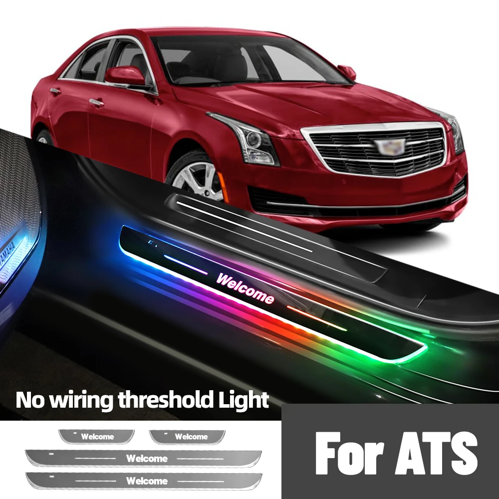 

For Cadillac ATS 2012-2019 2015 2016 2017 2018 Car Door Sill Light Customized Logo LED Welcome Threshold Pedal Lamp Accessories