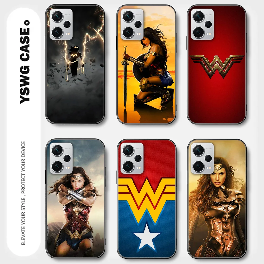 Wonder Woman For Xiaomi Redmi Note 8 9 10 11 12 13 C Pro Plus K70 Phone Case Cover Black