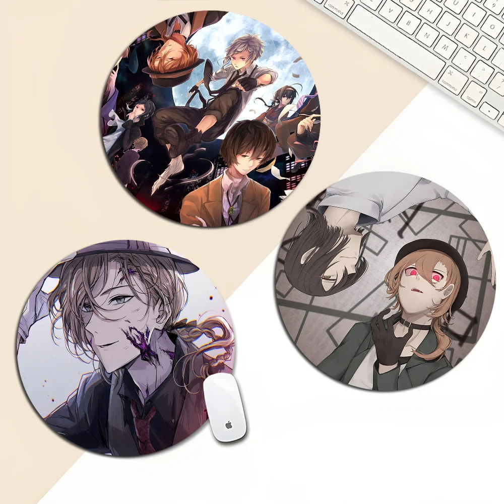 Japan Anime Bungou Stray Dogs Dazai Osamu DIY Round Desktop Desk Mat Kawaii Gaming Accessories Writing Pad Mouse Pad PC Desk Pad