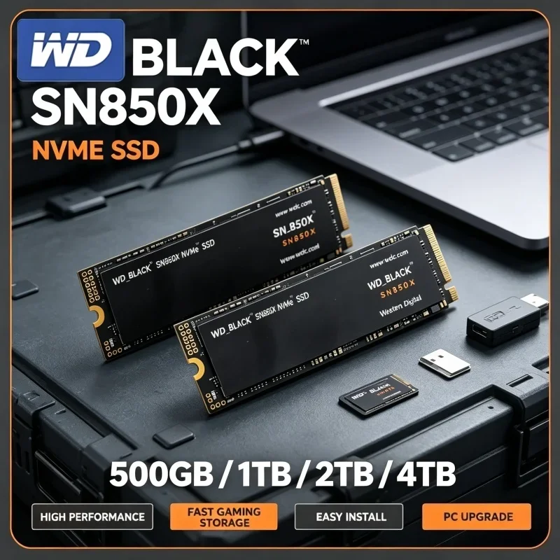 WD_BLACK SN850X Western Digital Gaming High Speed Drive 1TB 2TB 4TB M.2 2280 PCIe4.0 NVMe SSD For Desktop Laptop PC Upgrade