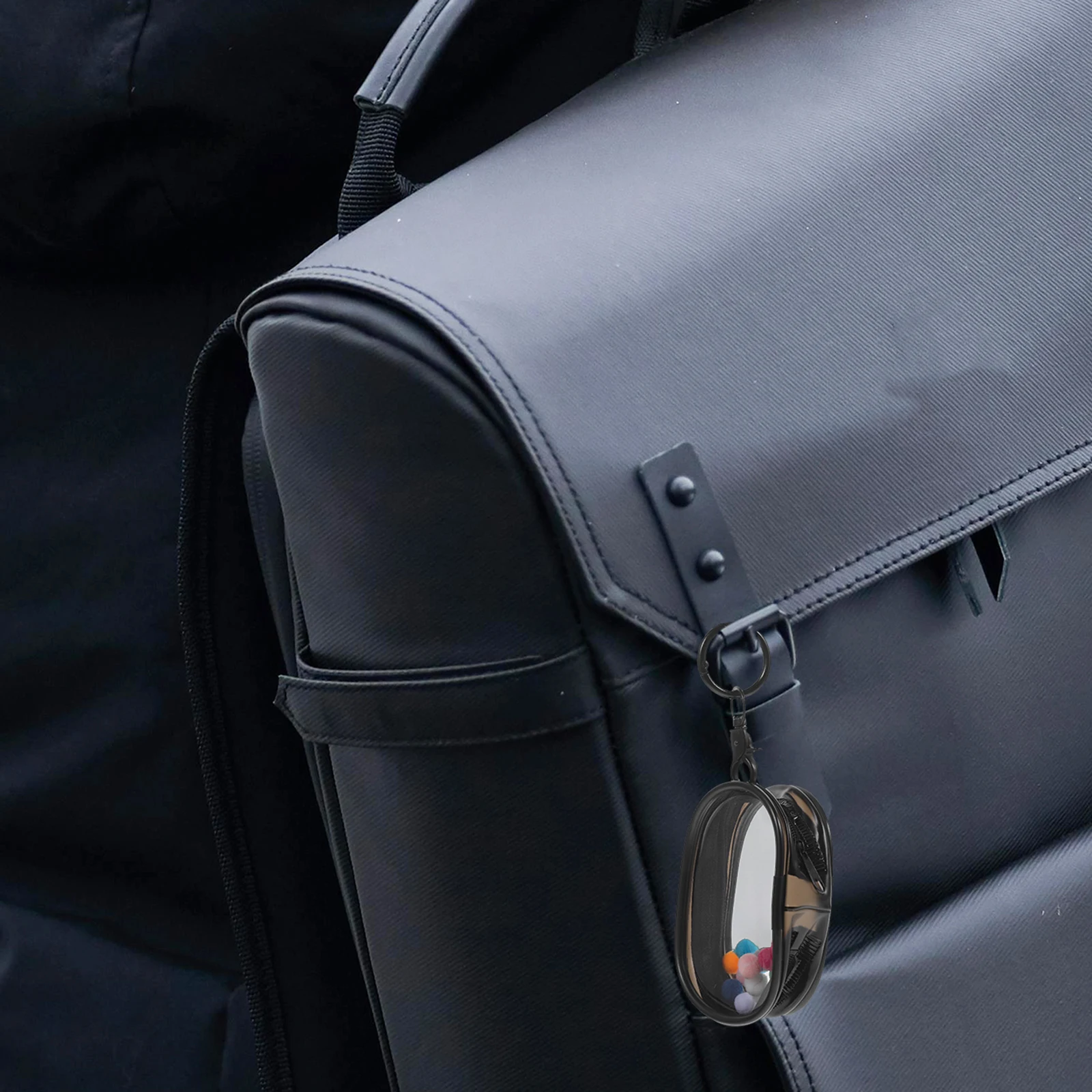 Clear PVC Bag for Storage Display Portable Carrier Case Black Useful Bag Round High Transparency Travel Useful