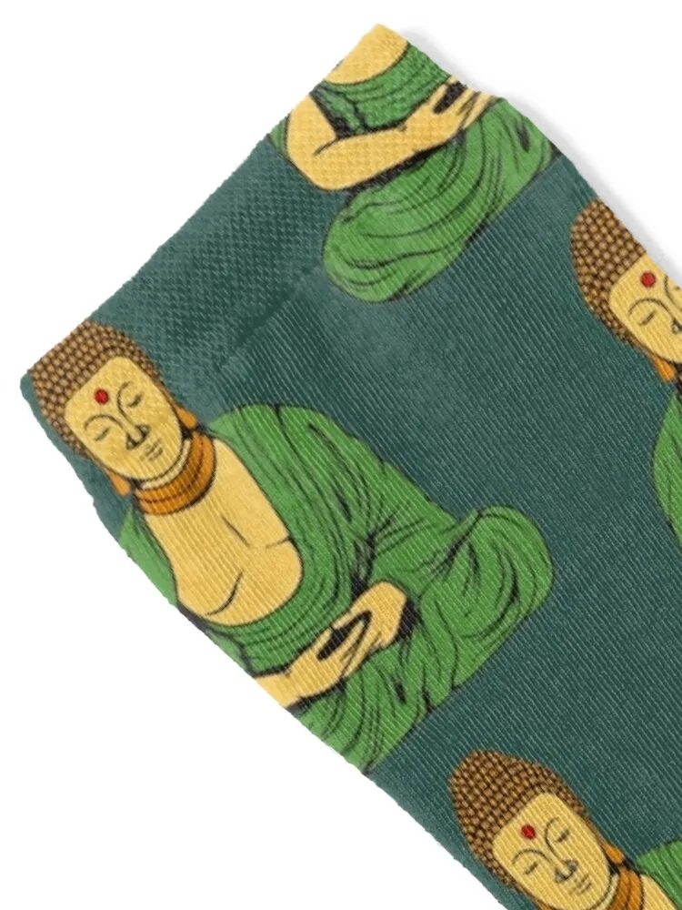 Peaceful Buddhist Monk Buddha Socks happy luxe shoes cycling Ladies Socks Men's