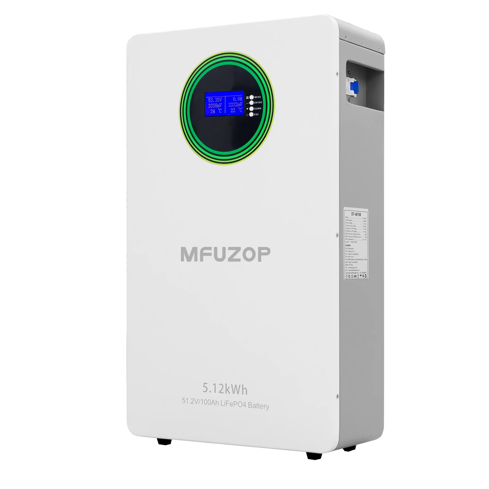 DatoBoss LiFePO4 Batterij 51.2V 314Ah 16.07kWh BMS Bescherming Zonne-energie Opslag voor Off-Grid Hybride Omvormer Powerwall