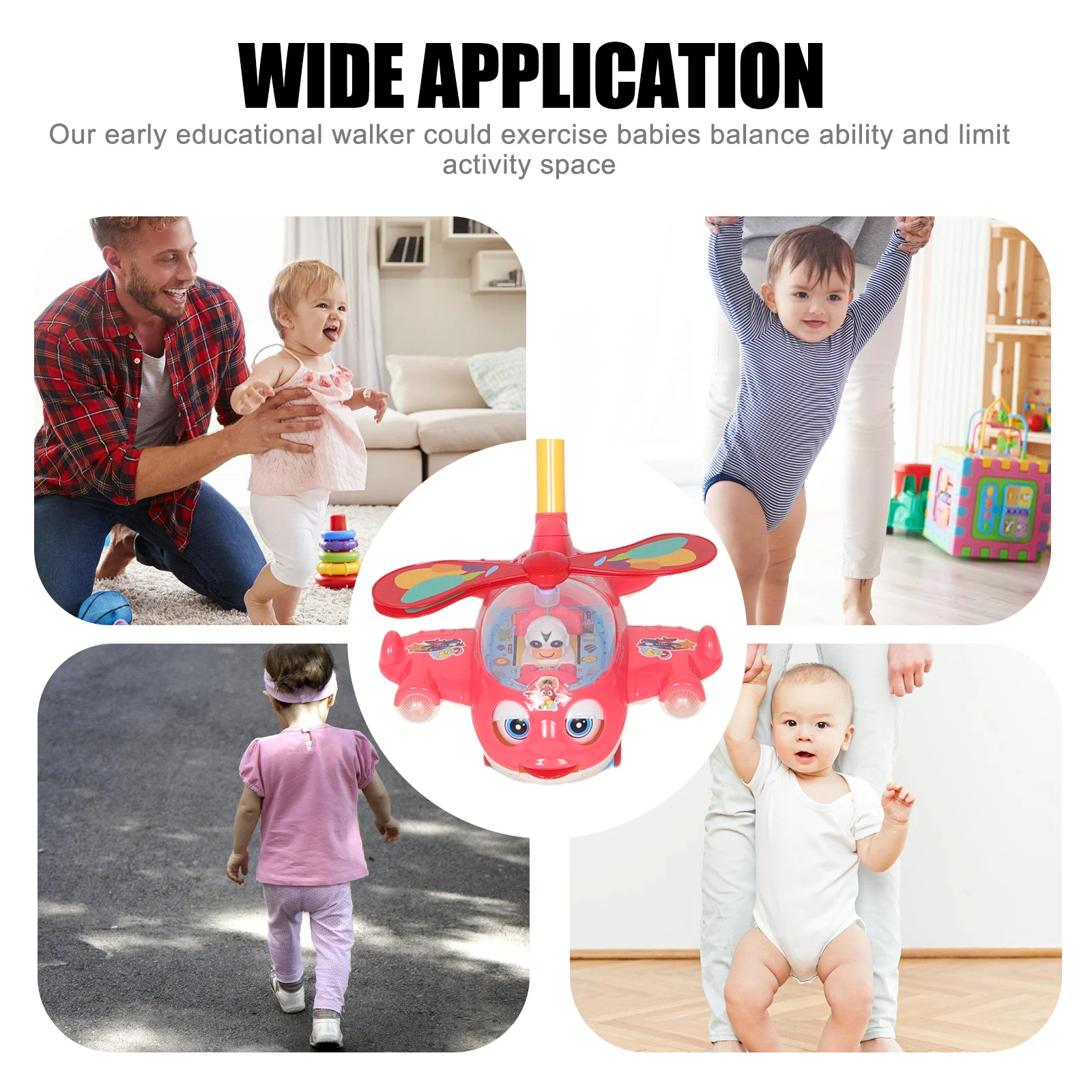 عربة دفع للأطفال بارتفاع قابل للتعديل، مشاية للأطفال الصغار خفيفة الوزن وقابلة للطي، عربة أطفال للأولاد والبنات #6