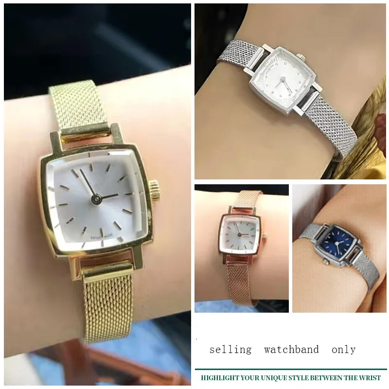 9mm  Fine steel watch band For Tissot le'ai series T058.109 small square dial steel belt small cute female wristband bracelet