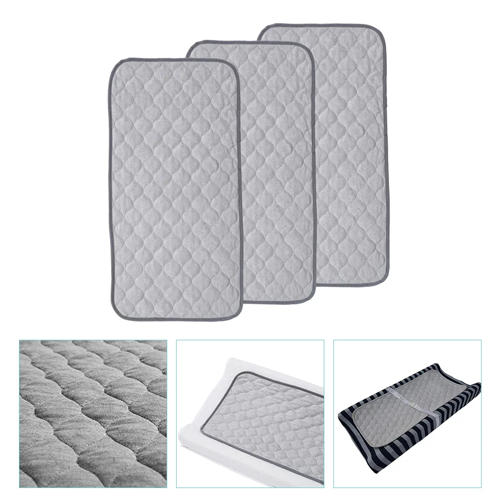 3 Pcs Mattress Pads Bassinet Changing Washable Bed Reusable Protector Grey Sleep Mats for Kids Daycare Baby