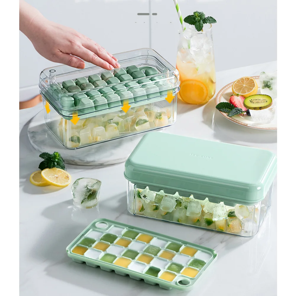 

Ice Cube Tray Good Sealing Ice Cube Container Large Capacity Cocktail Ice Cube Maker Tray Mold Kitchen Tool Ice-making