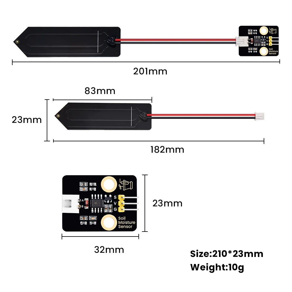 Keyestudio New Type Soil Humidity Sensor Rated Voltage 3.3-5.5 VDC TLC555 Control Chip Capacitive Sensing For ESP32&Micro:bit