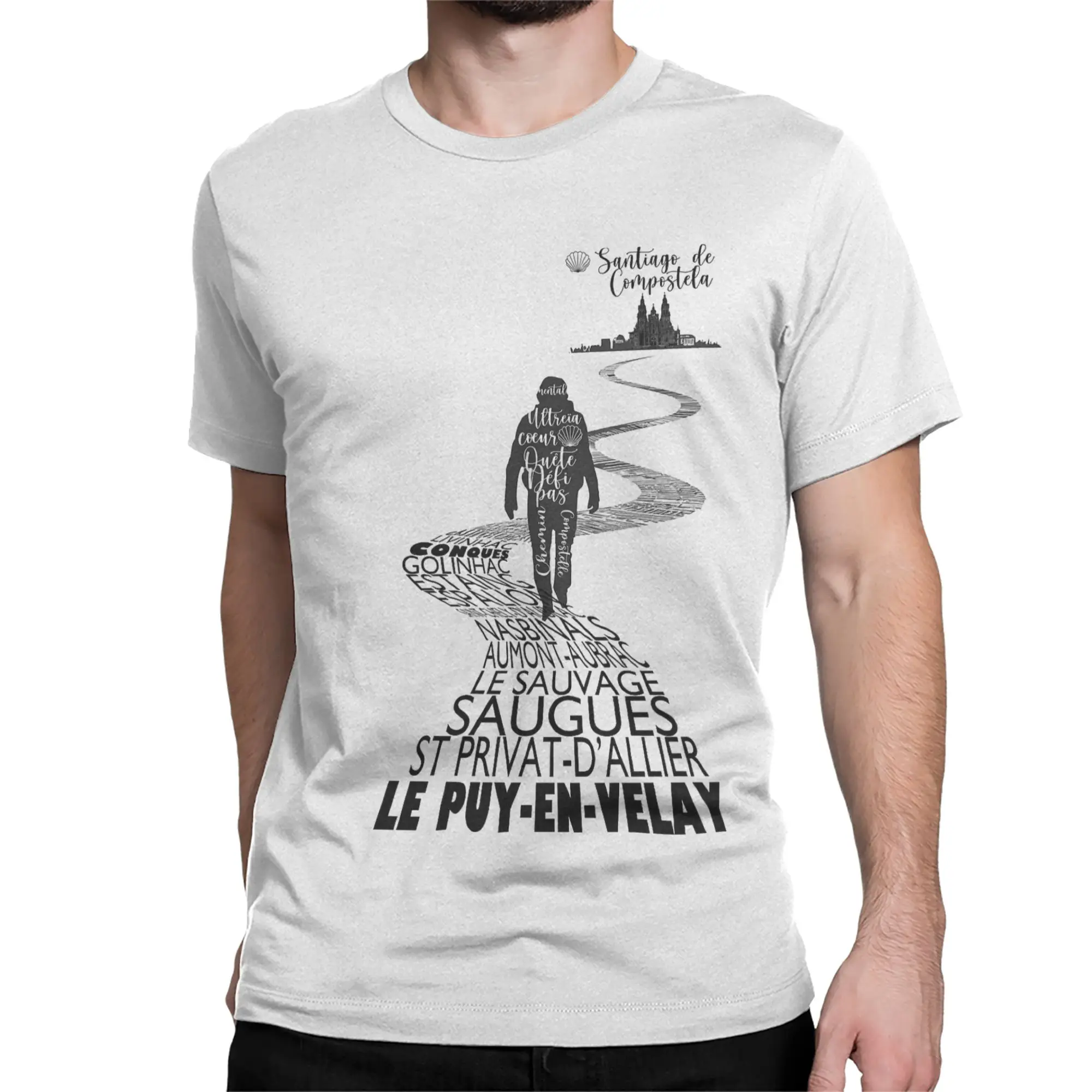 Camino de Santiago de Compostela T-Shirts for Men Women  Cotton Tee Shirt Crewneck Short Sleeve T Shirts Birthday Present Tops