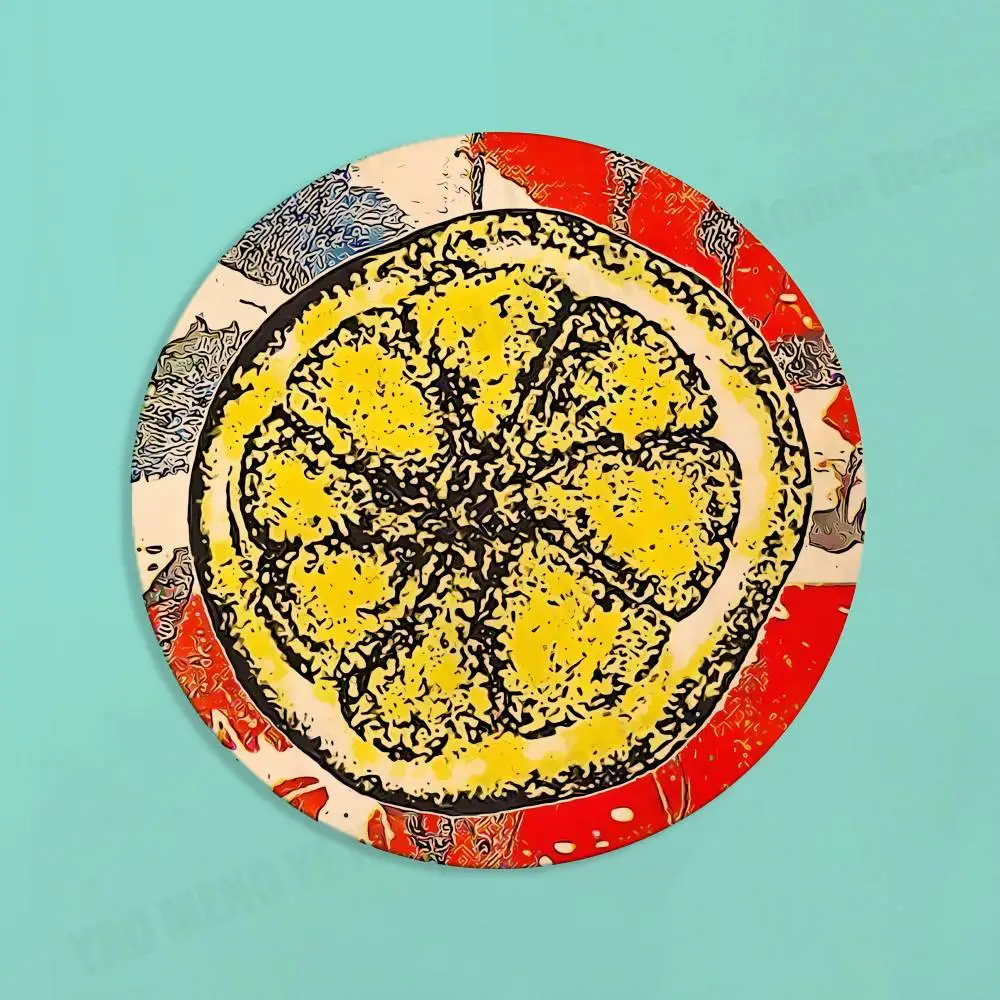 Fools Gold Lemon S-Stone R-Roses Elegant Wooden Coaster Handcrafted Wood Grain Perfect for Coffee Tea Home Bar Decor - view 3