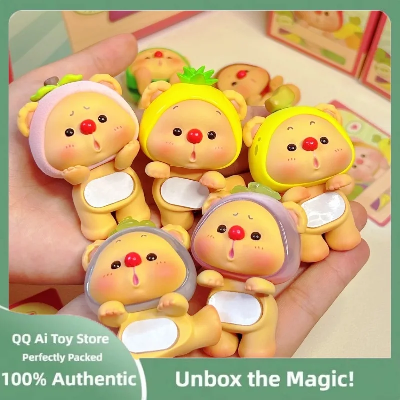 

Origina Oyo Bear Cub Fruit Power Party Mini Series Blind Box Kawaii Toy Hand Puppet Tide Play Trendy Desktop Ornament Kid Gift