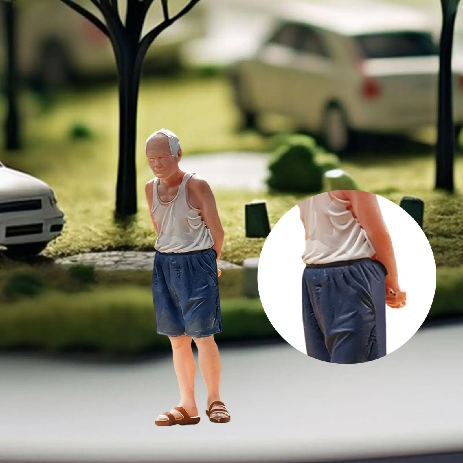 1:64 Scale Old Man Miniature Figure Mini Model Diorama Miniature Scene Figurine Photography Prop
