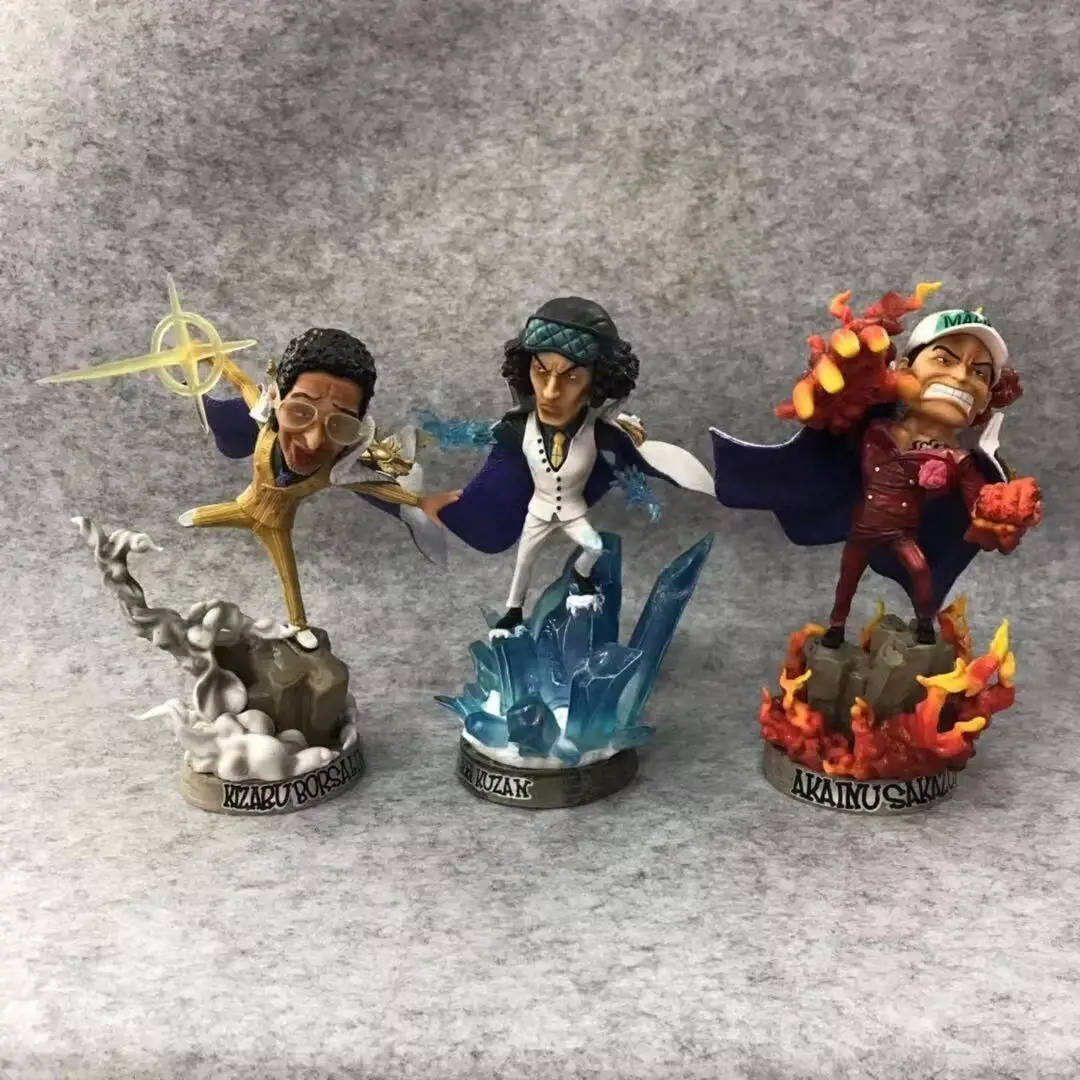 

Статуя Sea Force Trio GK 1:8, адмирал-фигурки Ice-Magma-Light Power PU + Resin, Коллекционная светодиодная основа, подарок